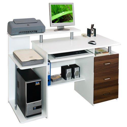 Scrivania per pc STELLA Scrivania per pc STELLA con vani portatutto e pratiche mensole