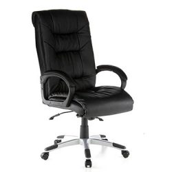 Sedia in pelle PRESIDENT SOFT spessa e comoda con sedile bordo curvo