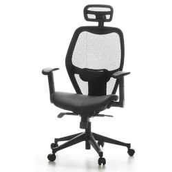 Sedia in pelle e tessuto a rete AIRPORT, presidenziale ergonomica
