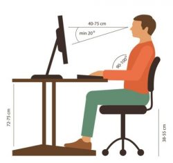 Postura corretta PC- regola l'altezza della sedia e la postura delle gambe