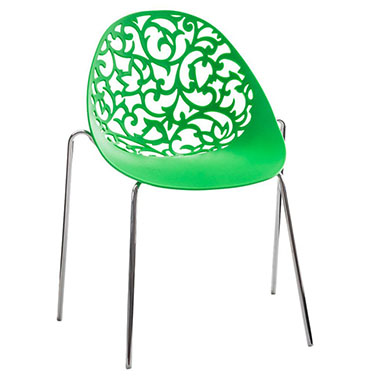 Sedia sala d'attesa DENALI con motivo floreale, design originale e modello impilabile