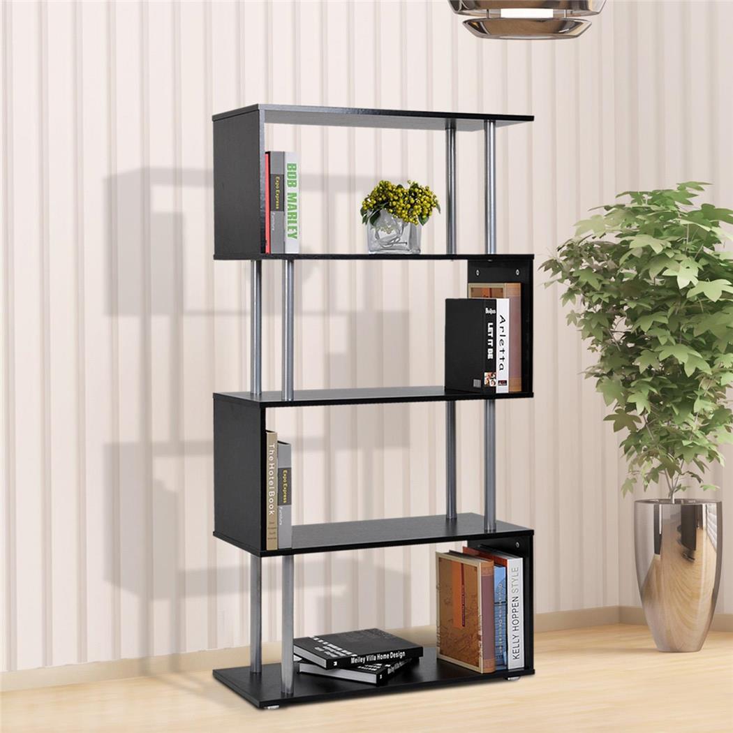 Libreria AMELIA, Moderna e Pratica, 80x30x145cm, Ferro e Legno, Colore Nero