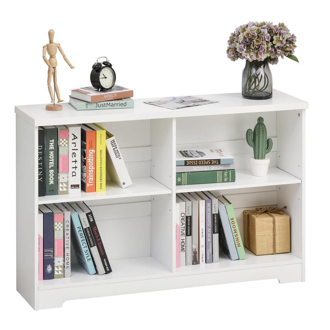 Libreria DALLAS, 4 Scomparti Aggiustabili, 119,5x29,5x76,5 cm, Legno Bianco
