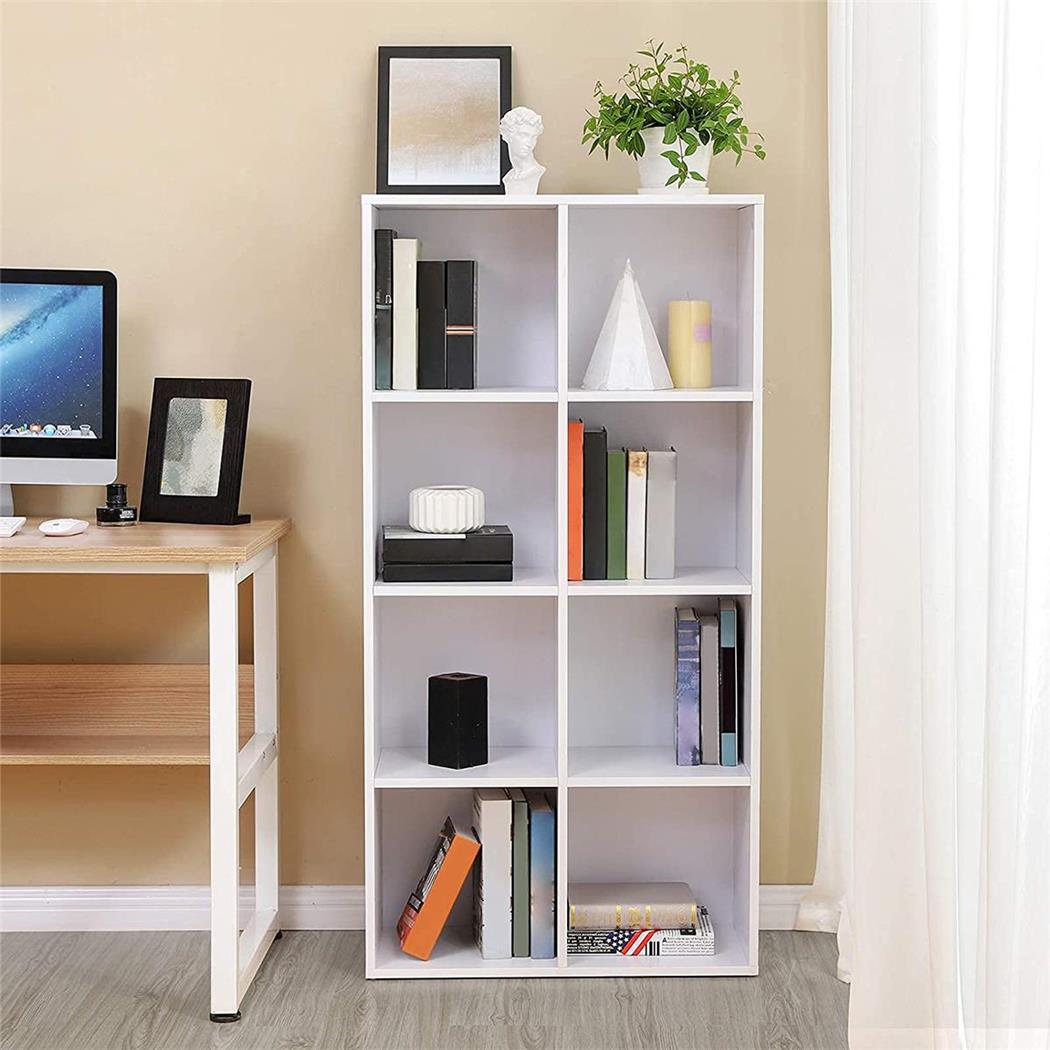 Libreria HINDRA, Versatile, Design Compatto, 65,5x30x129,5 cm, Legno Bianco