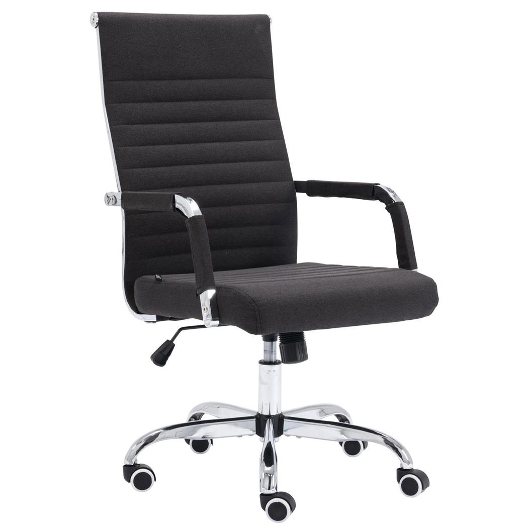 Sedia da Ufficio BERLIN TESSUTO, Design Elegante, Base in Metallo, Nero