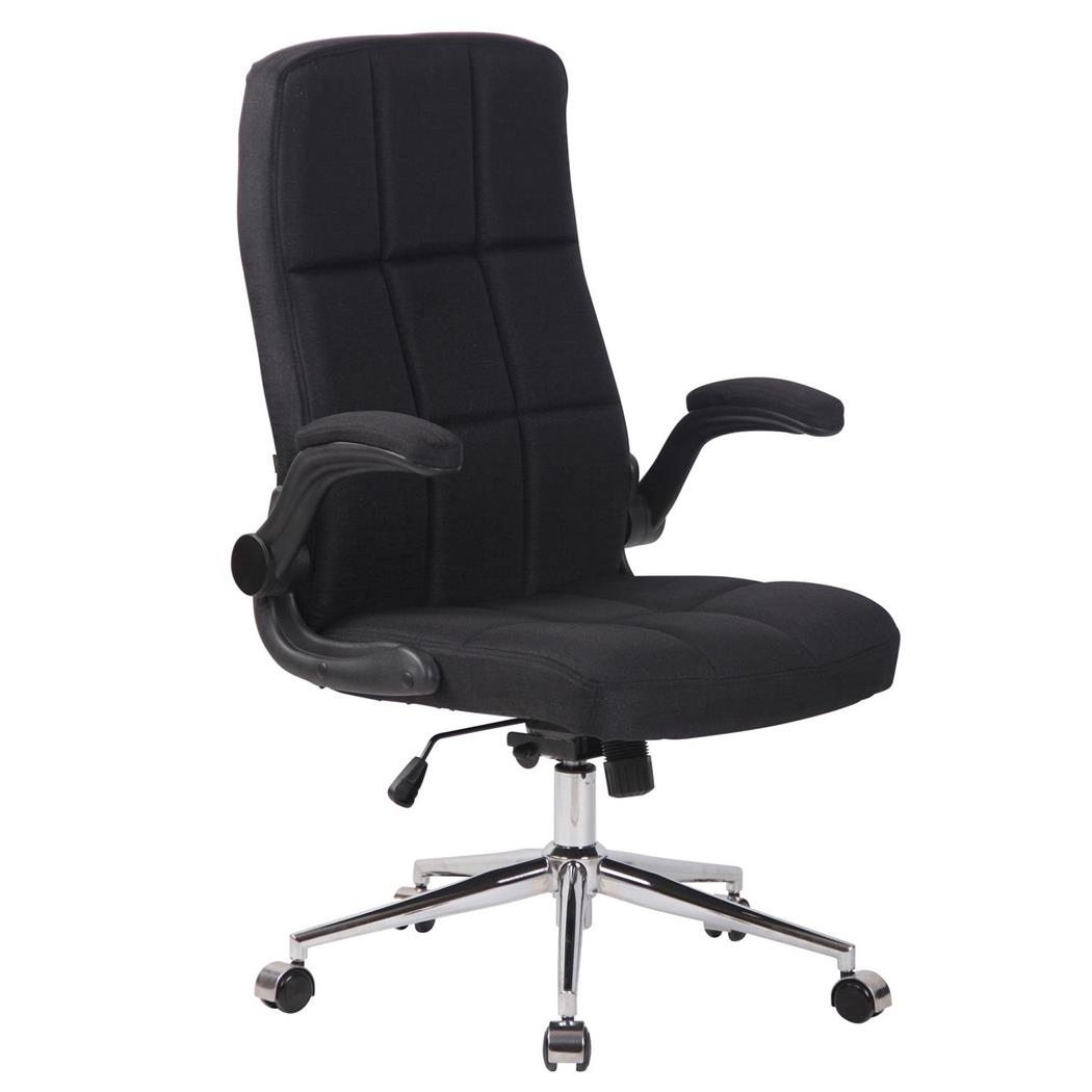 Poltrona ufficio FLEXI, Confortevole e Moderna, Base in Metallo, Tessuto Nero