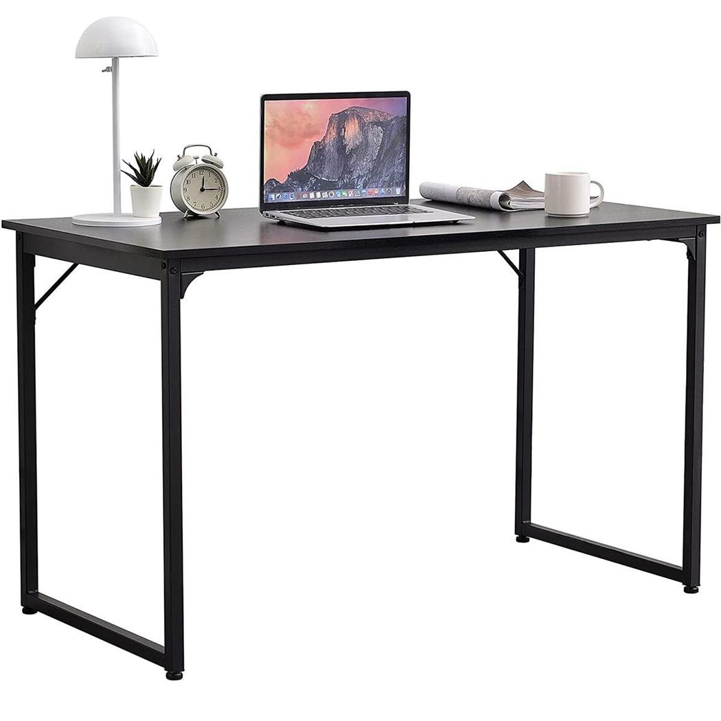 Tavolo per PC ANET, 120x60x74cm, Telaio in Acciaio, Piano in Legno Nero
