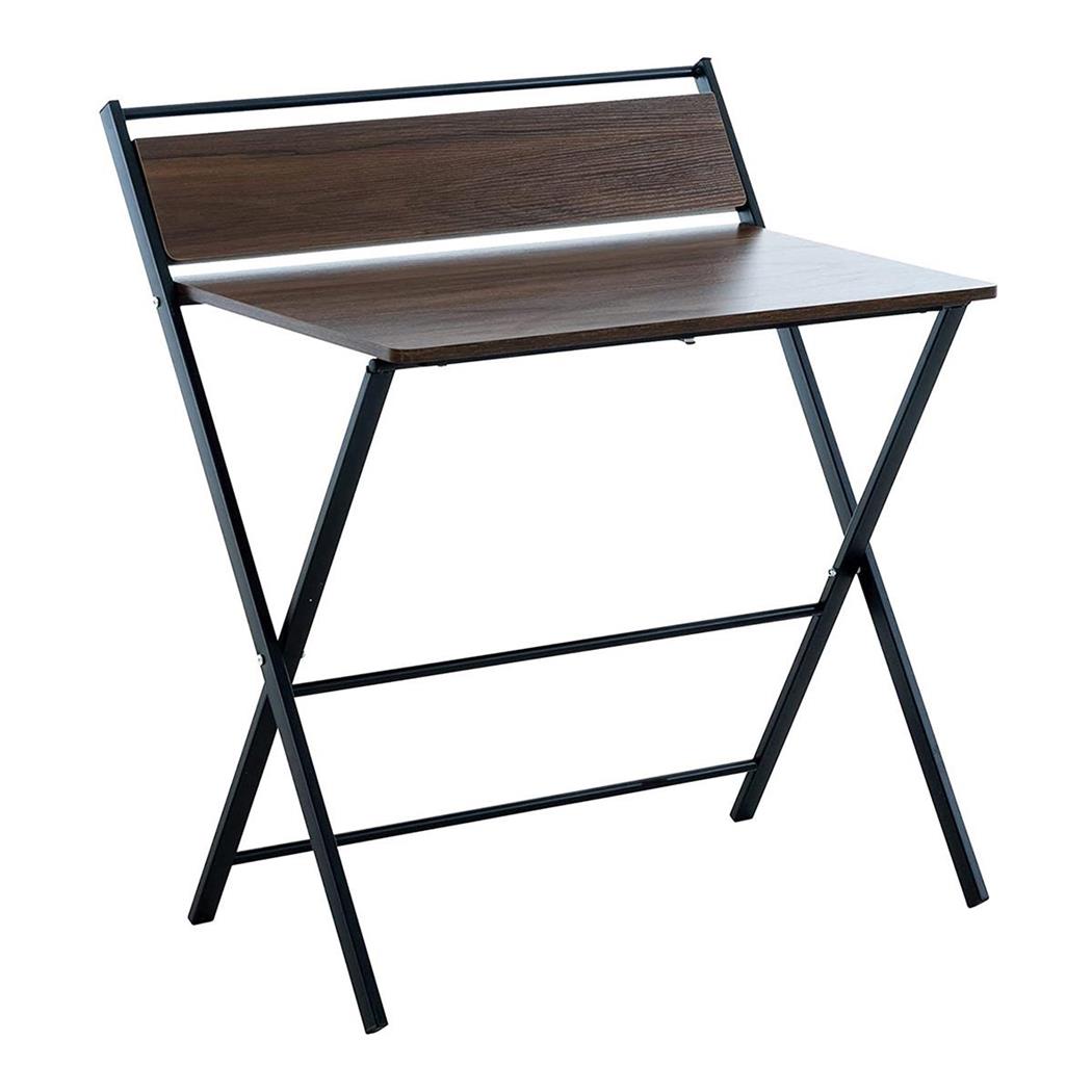 Scrivania per PC FORBY, Pieghevole, 84x62x93 cm, in Metallo e Legno color Noce