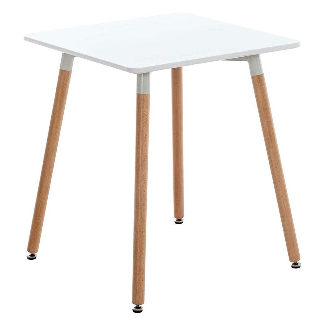 Tavolo da Appoggio BERGER, 60x60x70cm, Stile Nordico, in Legno, Ripiano Bianco