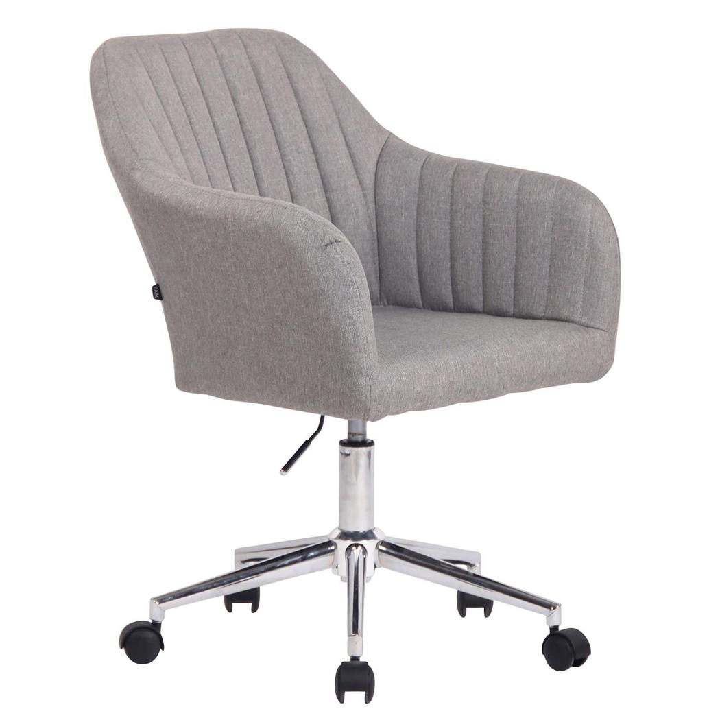 Sedia da ufficio FOCUS, Comoda Imbottitura con Braccioli, in Tessuto color Grigio