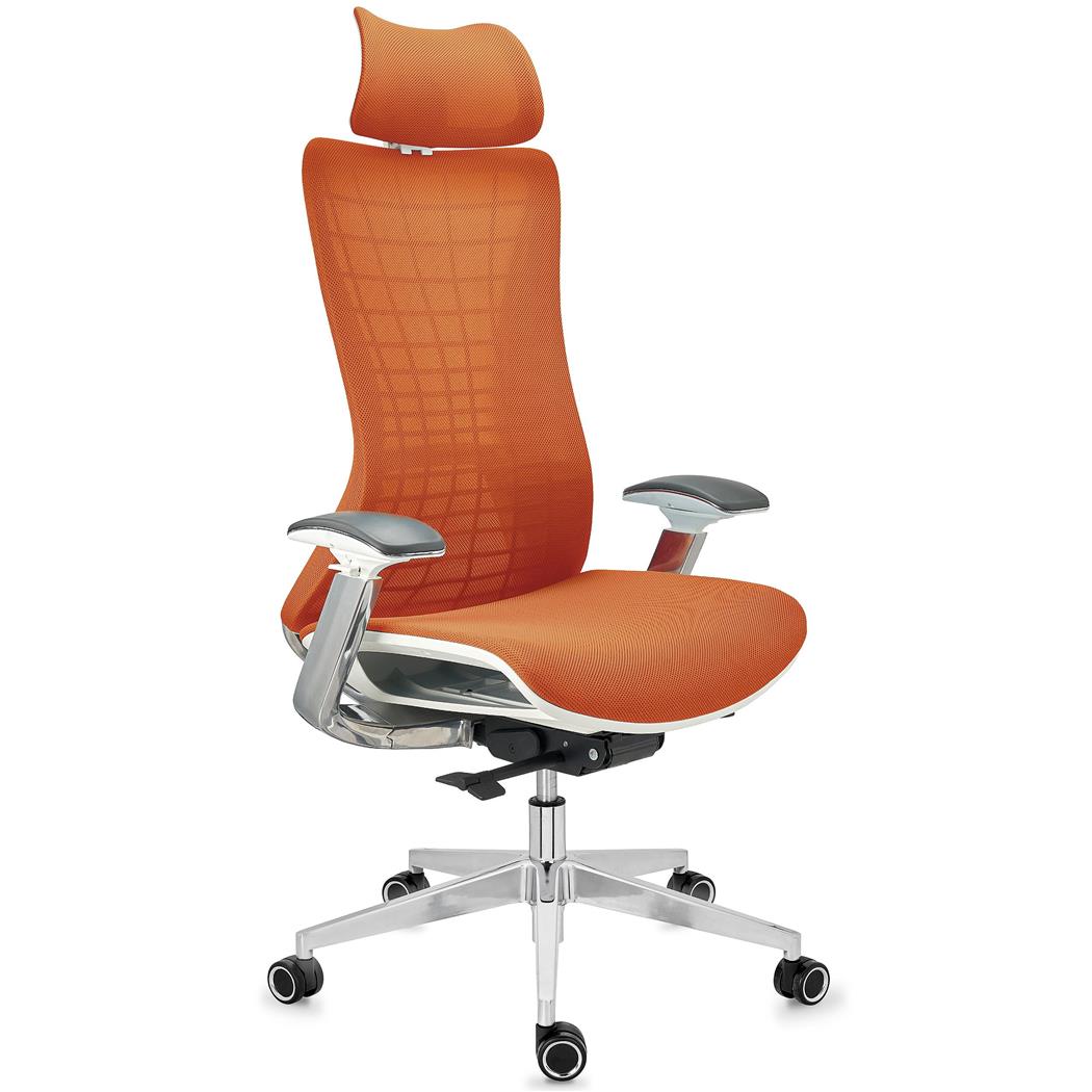 Sedia Ergonomica ENERGY, Poggiatesta, Tecnologia e Design, Alta Qualità, in Rete, Arancione