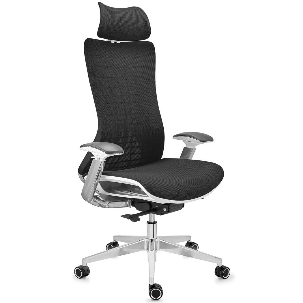 DEMO# Sedia Ergonomica ENERGY, Poggiatesta, Tecnologia e Design, Alta Qualità, in Rete, Grigio