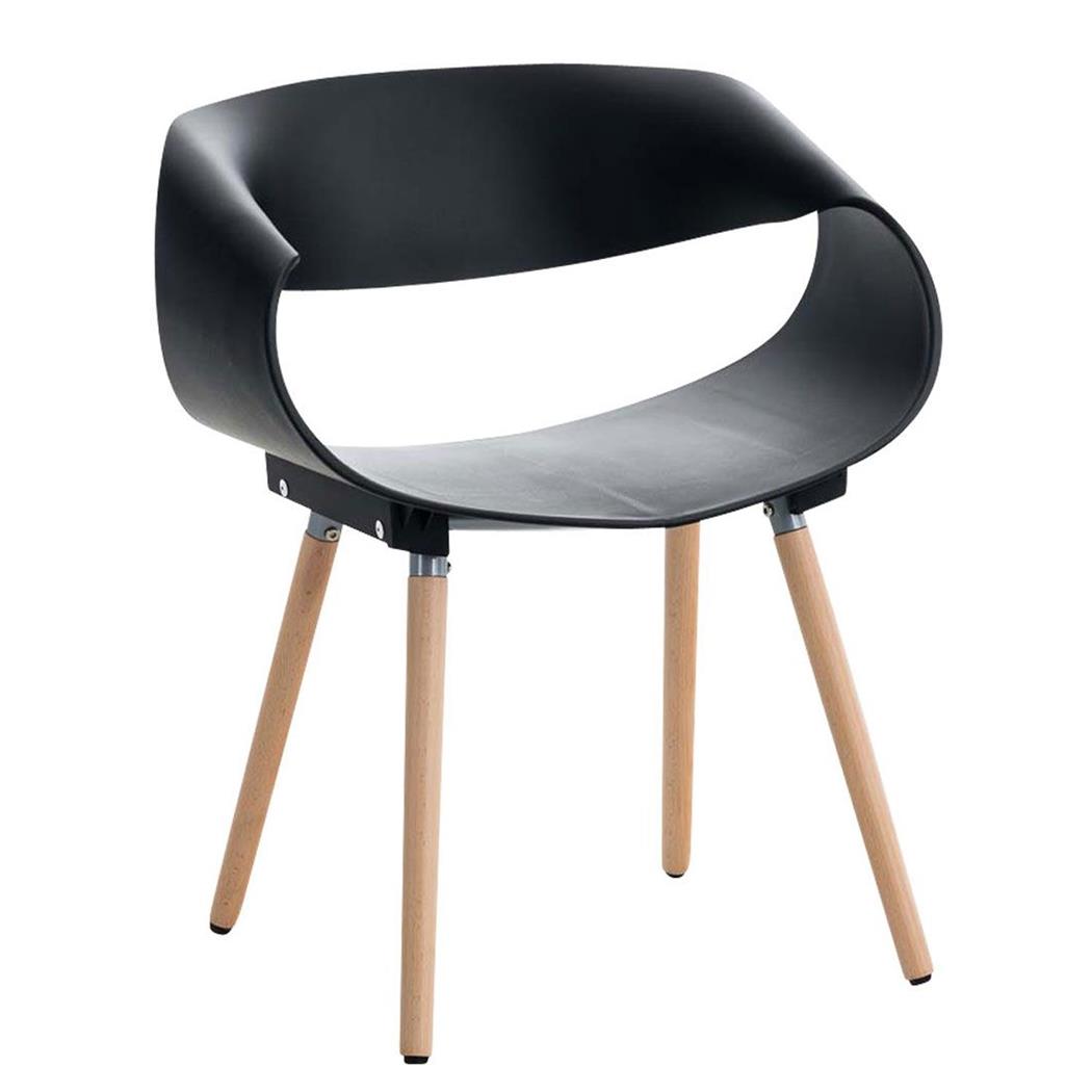 Sedia Attesa LARY, Design Moderno e Sofisticato, Gambe in Legno di Faggio, Nero