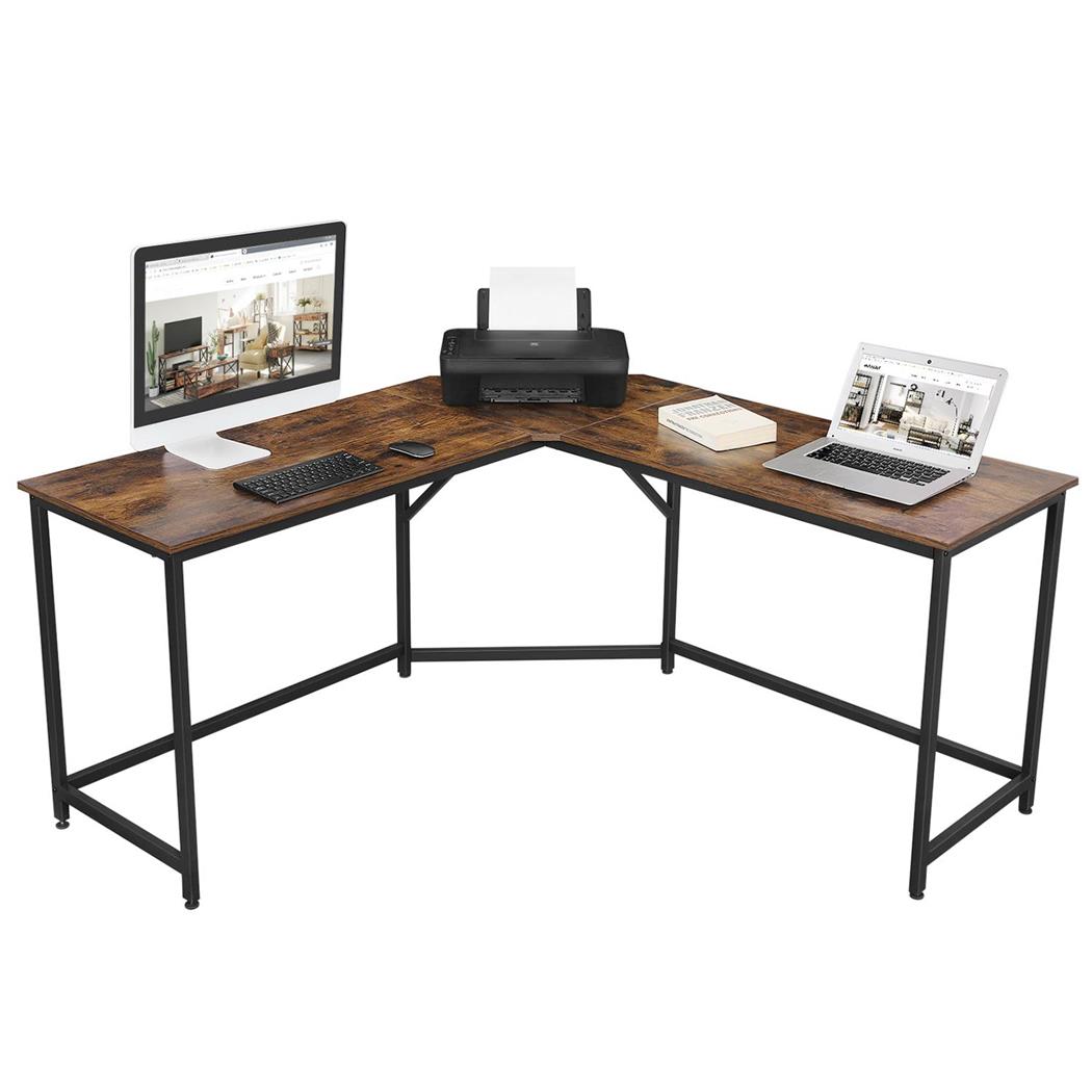 Scrivania da Ufficio FRED, Angolare, 149x149x75cm, in Acciaio e Legno colore Faggio