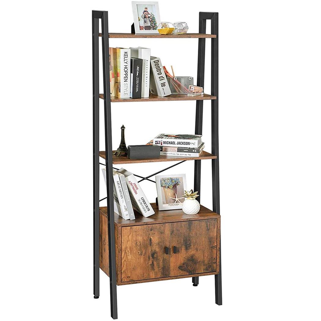 Libreria DESMOND, Stile Industriale, 56x34x173 cm, In Ferro e Legno color Faggio
