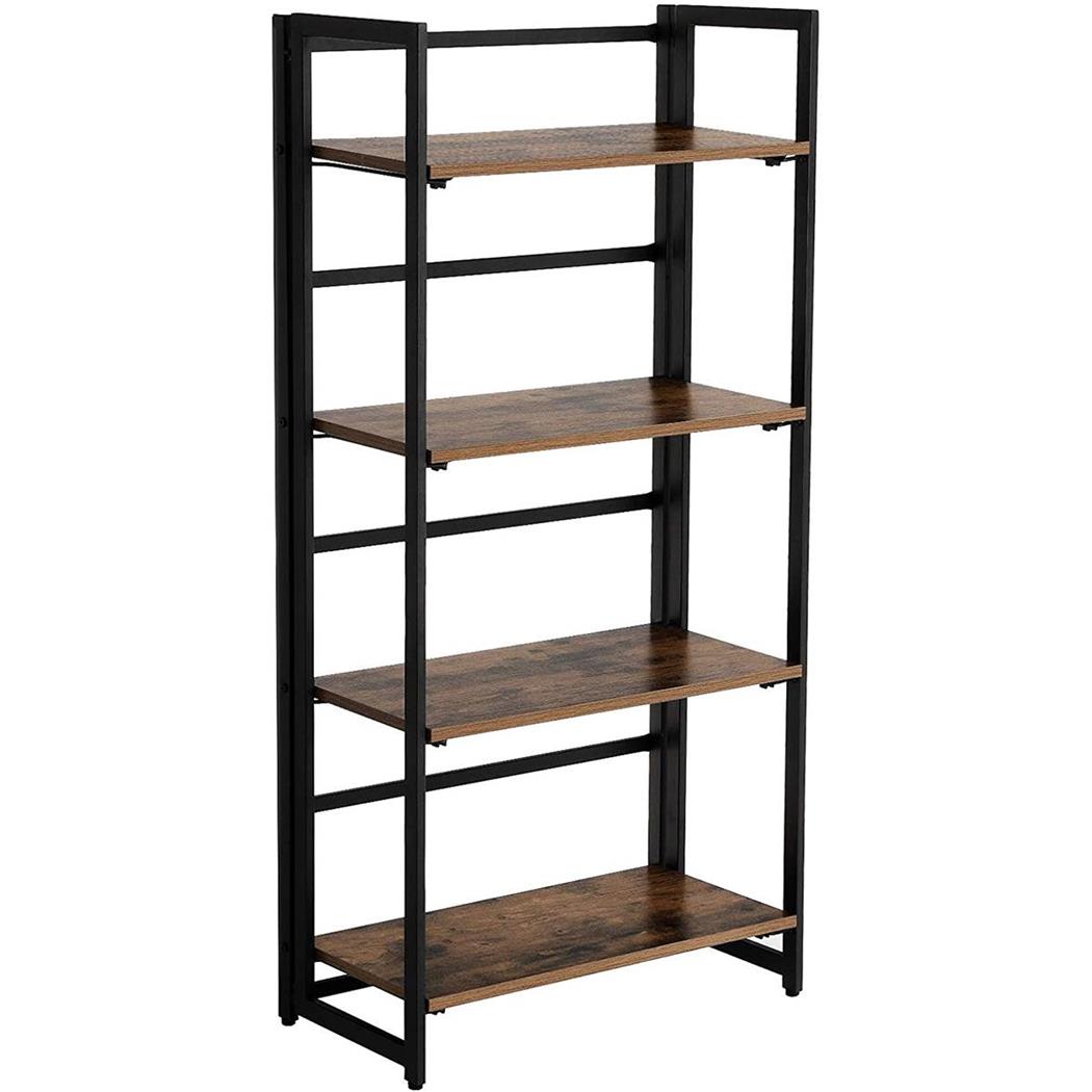 Libreria stile Industrial OCEAN, Pieghevole, 60x30x125,5 cm, Ferro e Legno color Faggio