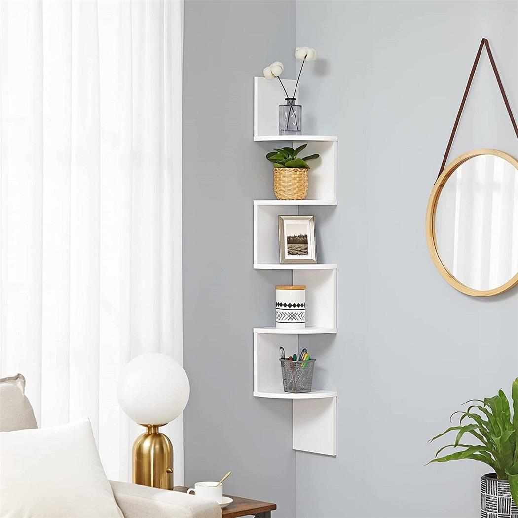 Libreria a Parete LINSDAY, 20x20x127,5 cm, In Legno colore Bianco