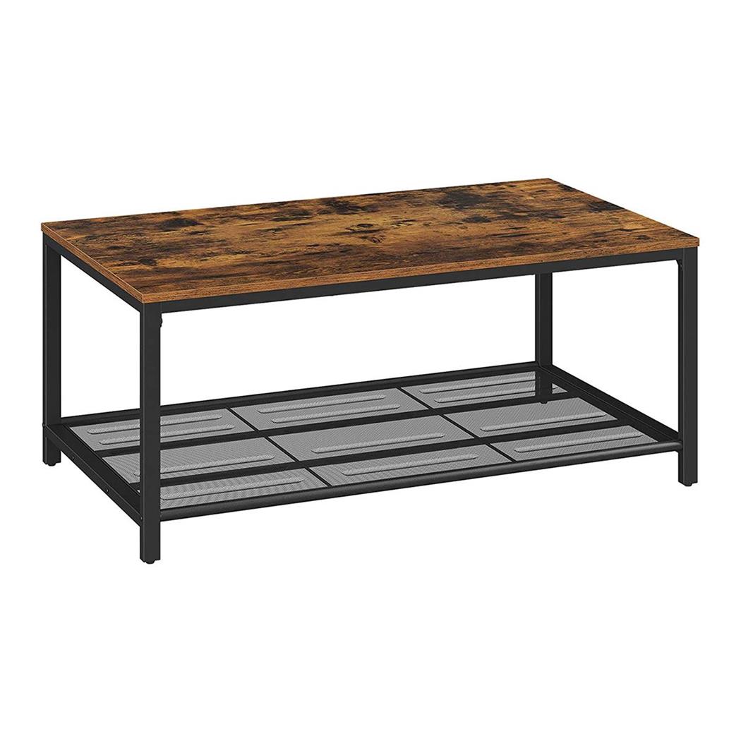 Tavolino GENOVA, 106x60x45 cm, Stile Industriale, In Metallo e Legno Faggio