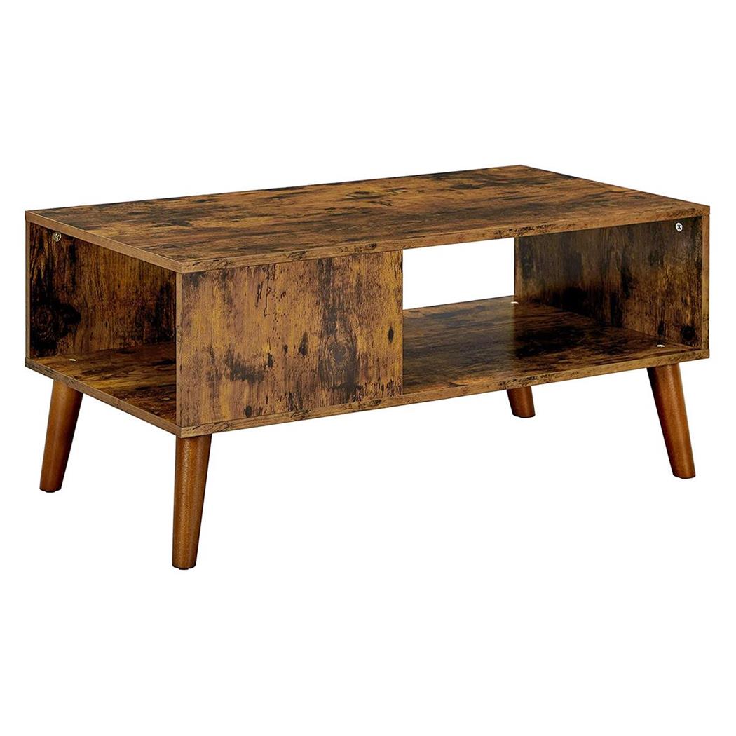 Tavolino GABRIEL, Stile Retró, 100x50x45cm, In Metallo e Legno Faggio