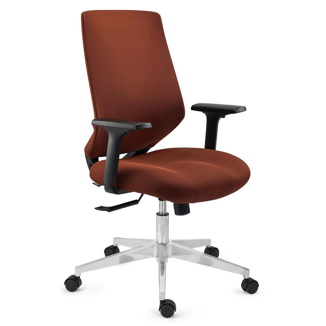 DEMO# Sedia Operativa NOLAN, Design Ergonomico, Elegante, Rete e Tessuto Marrone