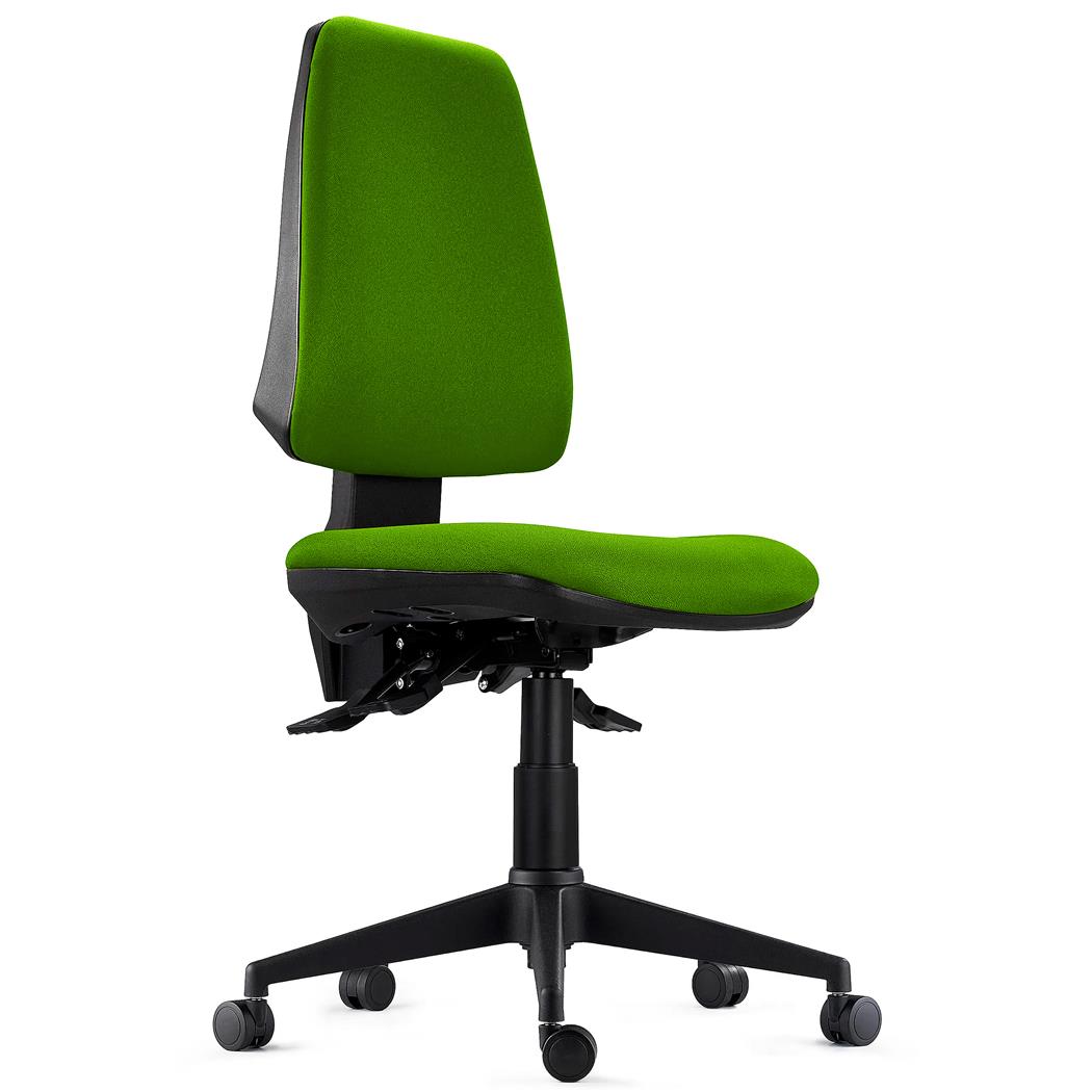 Sedia Ergonomica INDIANA BASE, Schienale Regolabile, Tessuto Ignifugo, Verde