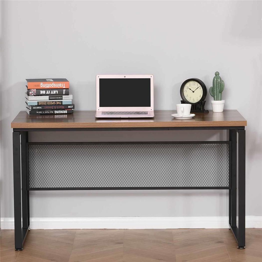 DEMO# Tavolo per PC FESANI, 135x60x75cm, Struttura in Metallo, Piano in Legno Colore Noce
