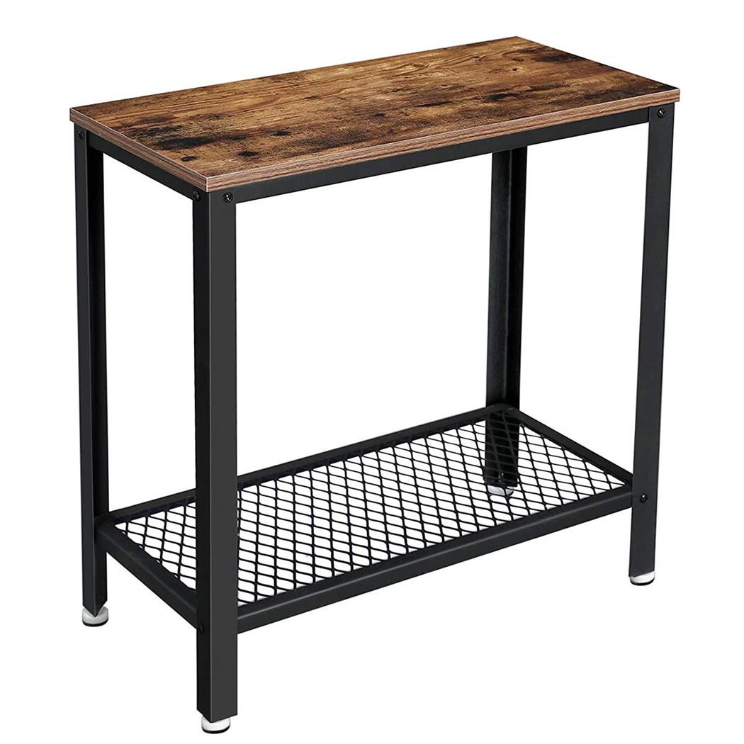 Tavolino SMITH, Un Ripiano in Rete, 60x30x60 cm, In Metallo e Legno Faggio