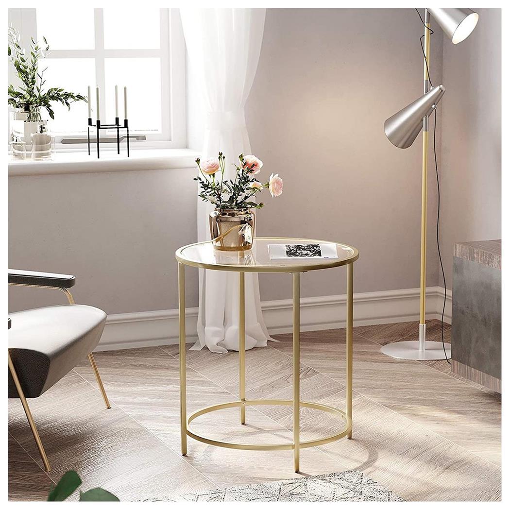 Tavolino D'appoggio GOLD, 50x50cm, Elegante e Sofisticato, in Acciaio, color Oro