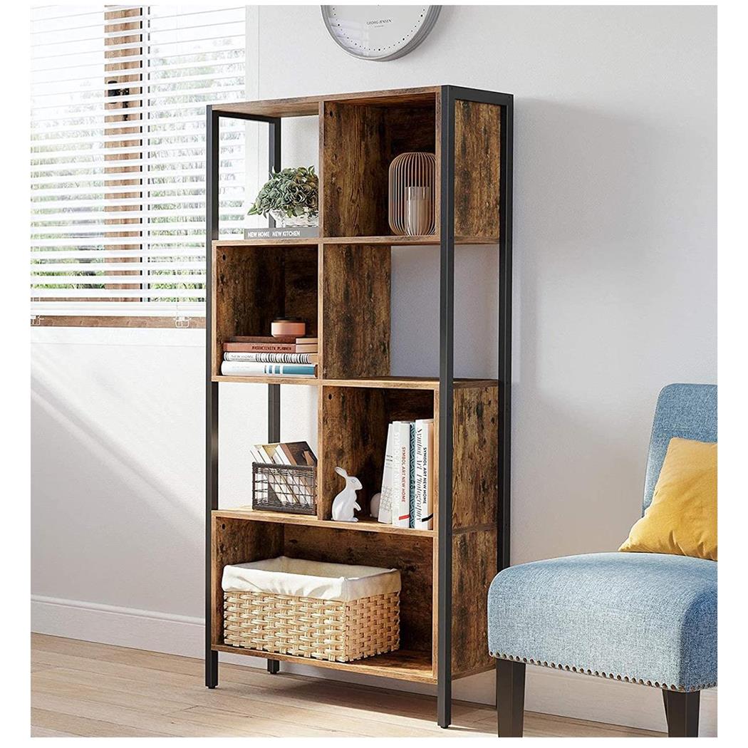 Libreria HARLEY, Stile Industriale, Moderna e Versatile, 74x30x154cm, in Acciaio e Legno