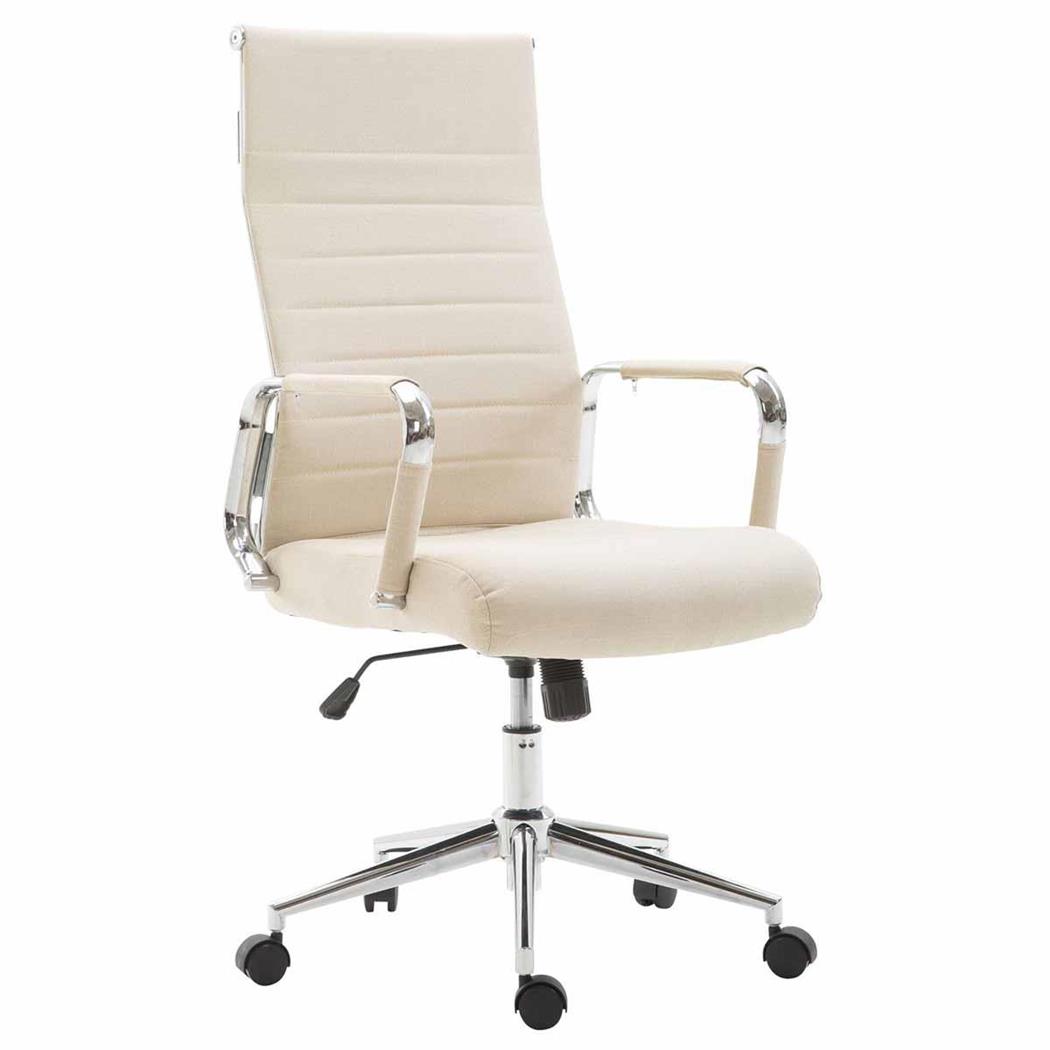 DEMO# Sedia da Ufficio KOLMU TESSUTO, Design Accattivante, Struttura in Metallo, in Crema