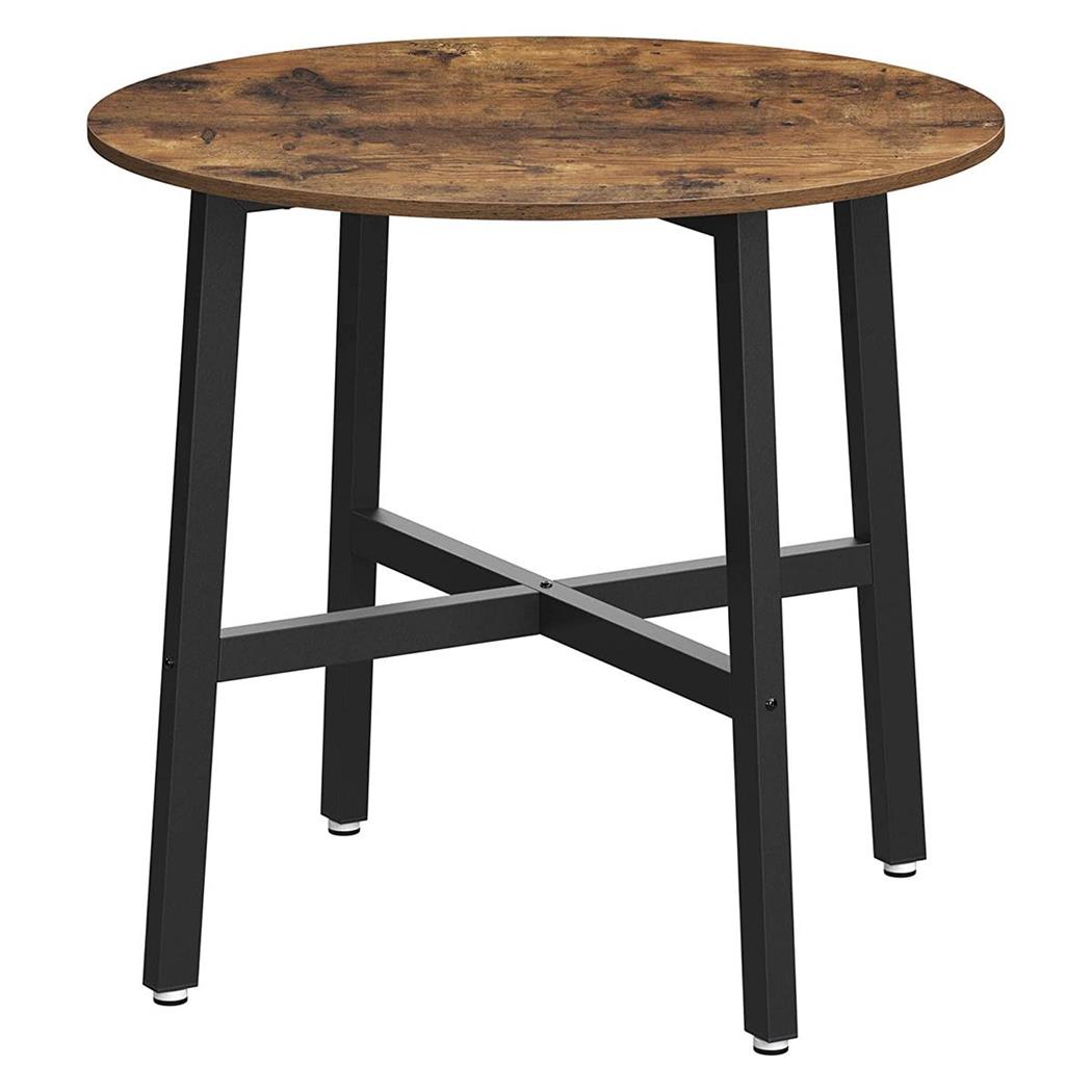 Tavolo da Appoggio POLY, 80x80x75cm, Stile Industriale, in Acciaio e Legno