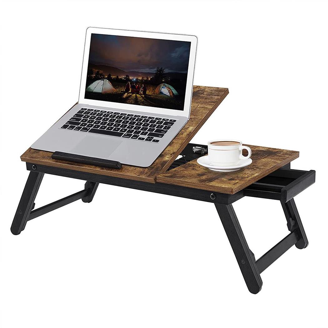 Tavolino OLSON, Pratico e Versatile, Regolabile, con Cassetto, 55x35x23cm, in Legno
