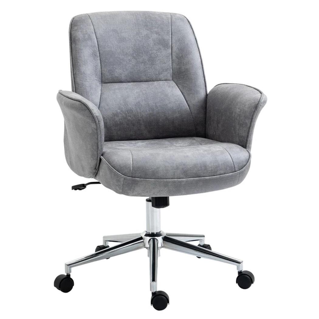 Sedia da ufficio MELTY, Design Elegante, Imbottita, in Tessuto colore Grigio