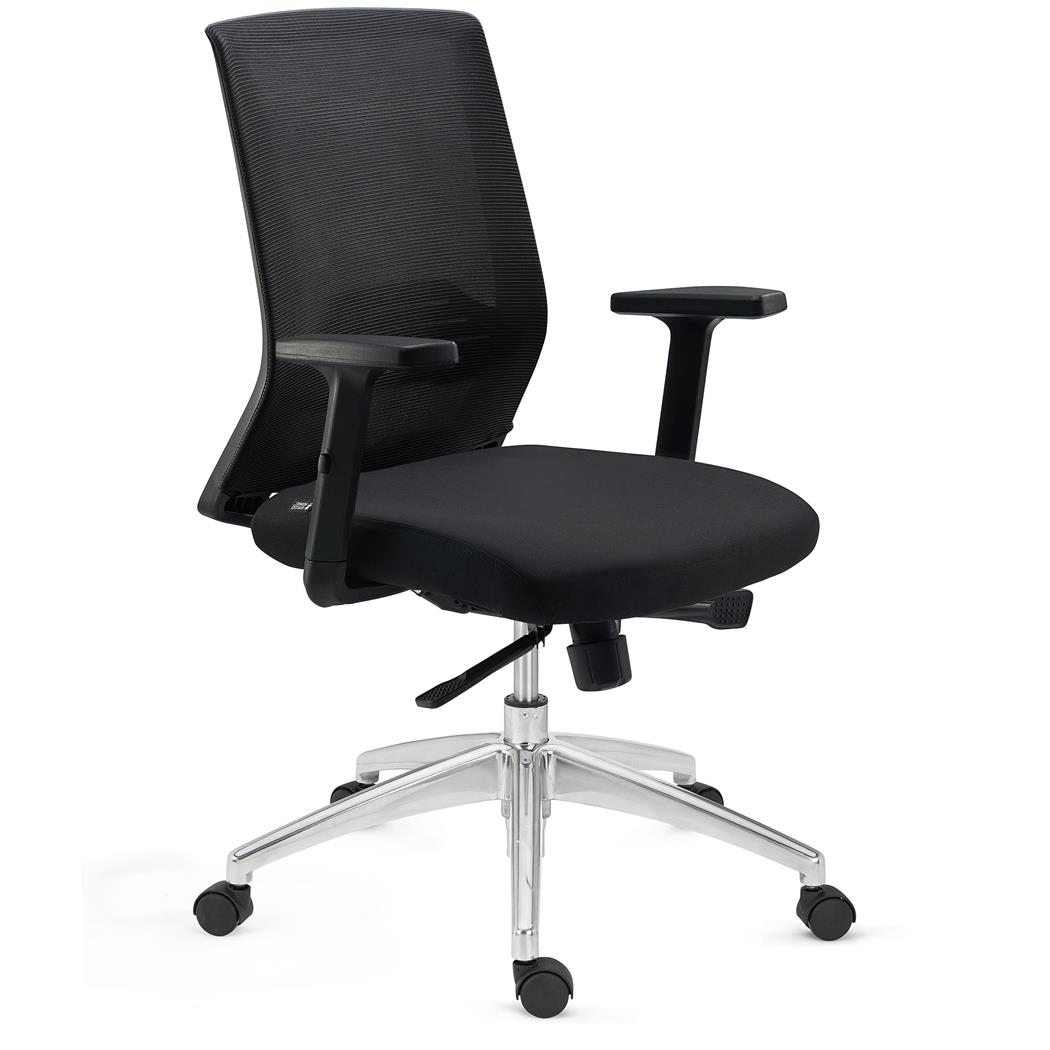 DEMO# Sedia Ergonomica MIAMI PRO, Supporto Lombare, Confortevole e Robusta, Base in Metallo, Nero