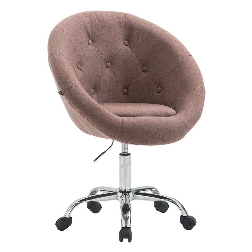 Sedia di design IVONNE, Spessa imbottitura, Struttura in metallo, in Tessuto Marrone
