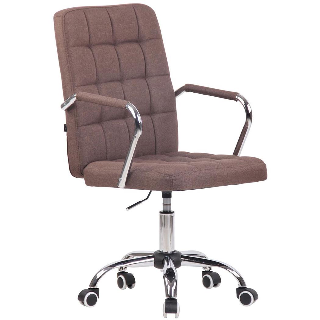 Sedia Operativa TENDER, Struttura in Metallo, Design Moderno, in Tessuto Marrone