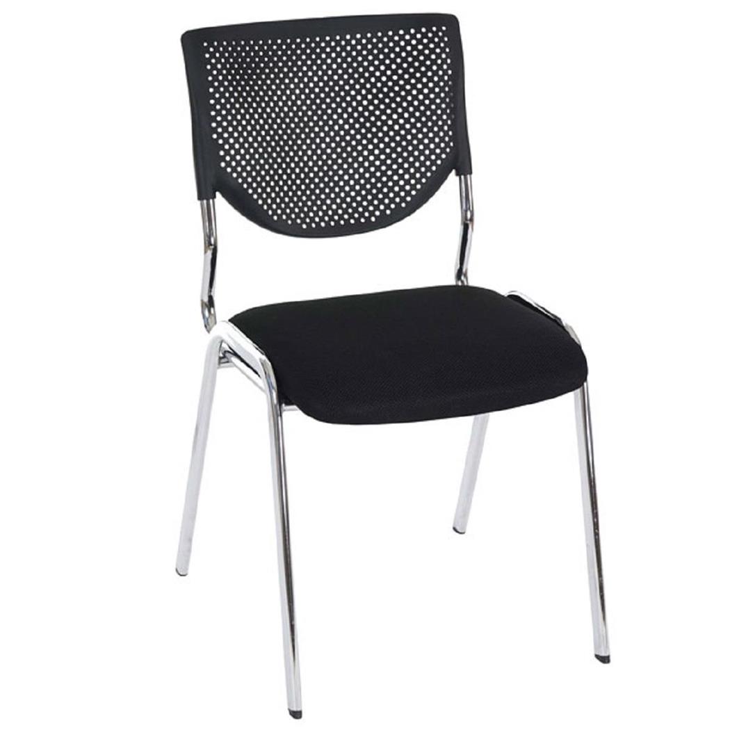 Sedia per Conferenze/Riunioni NAPOLI, Comoda e Versatile, Struttura in metallo, Nero e gambe Cromate