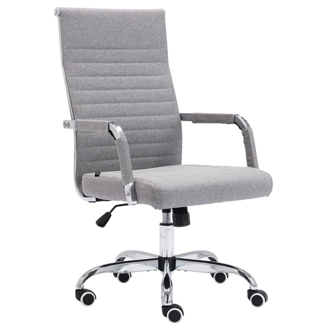 DEMO# Sedia da Ufficio BERLIN TESSUTO, Design Elegante, Base in Metallo, Grigio