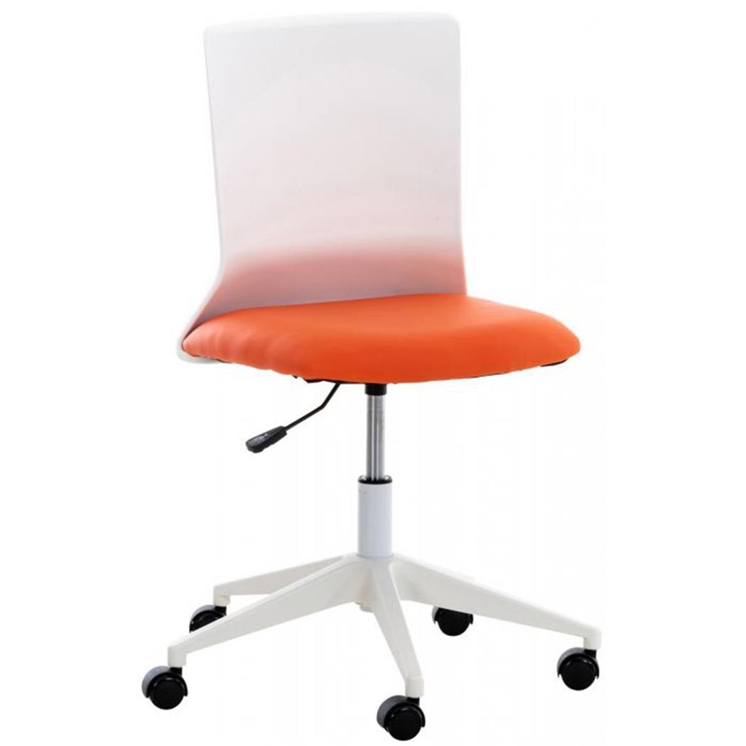 Sedia Per Ufficio TURY, Struttura Bianca, Comoda e Pratica, in Pelle Arancione