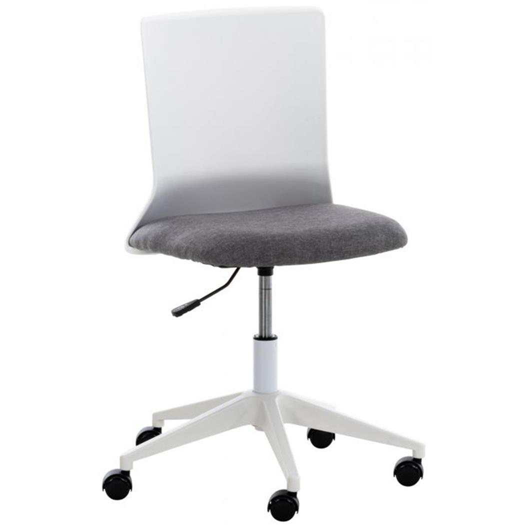 Sedia Per Ufficio TURY, Struttura Bianca, Comoda e Pratica, in Tessuto Grigio