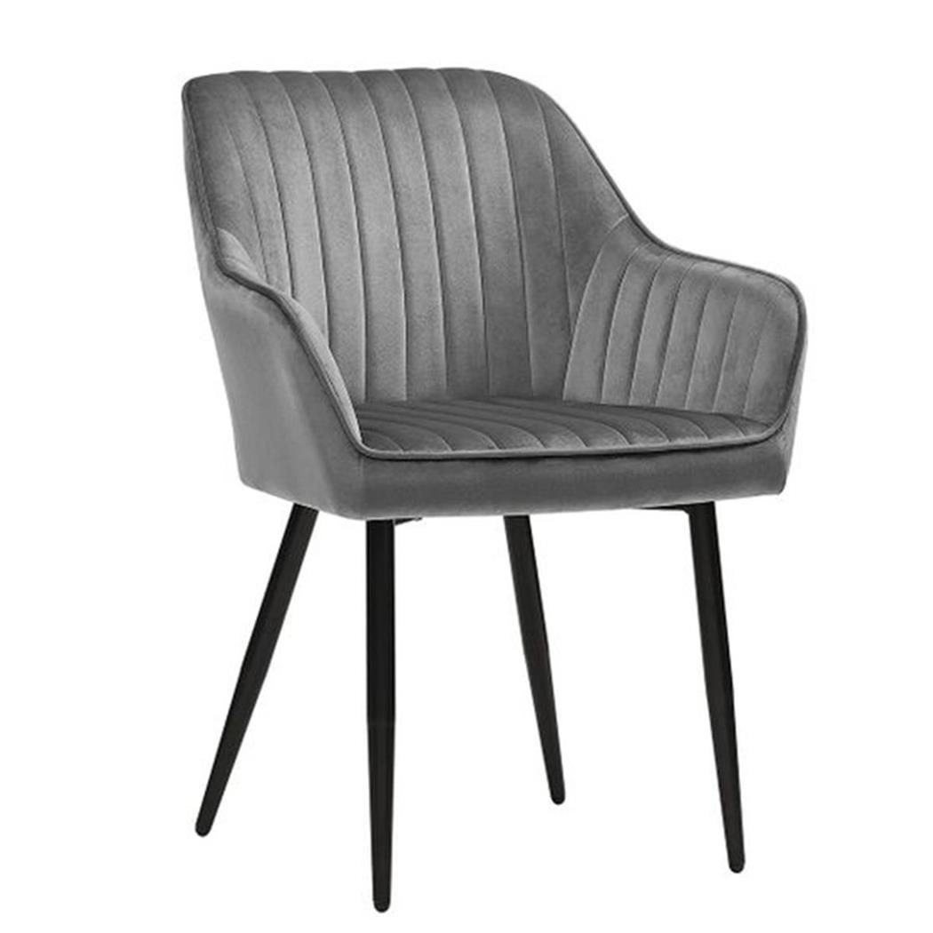 Sedia Ospiti DONOVAN, Confotevole e Di Design, in Velluto Grigio