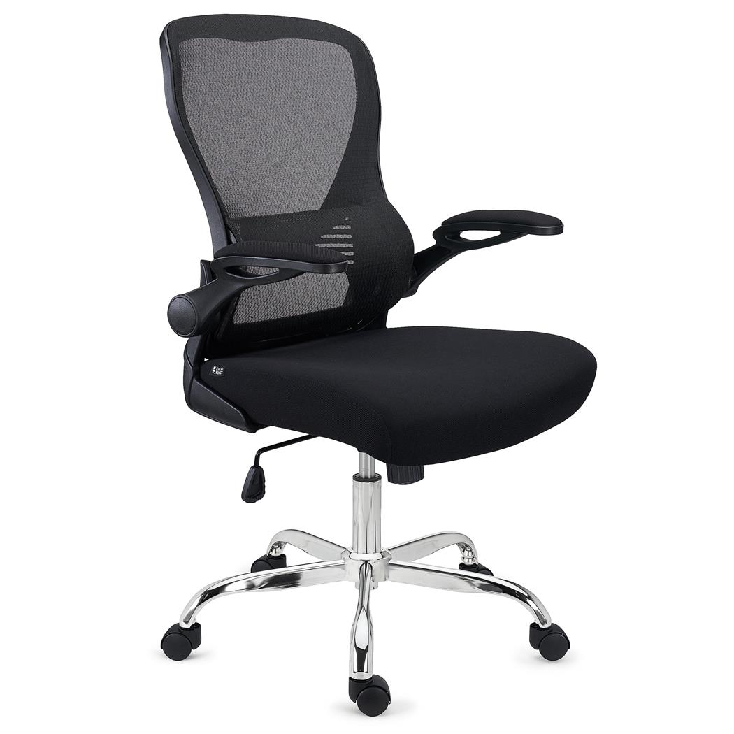 Sedia Operativa CORFÙ, Ergonomica, Braccioli Abbattibili, Comoda e Versatile, in Nero