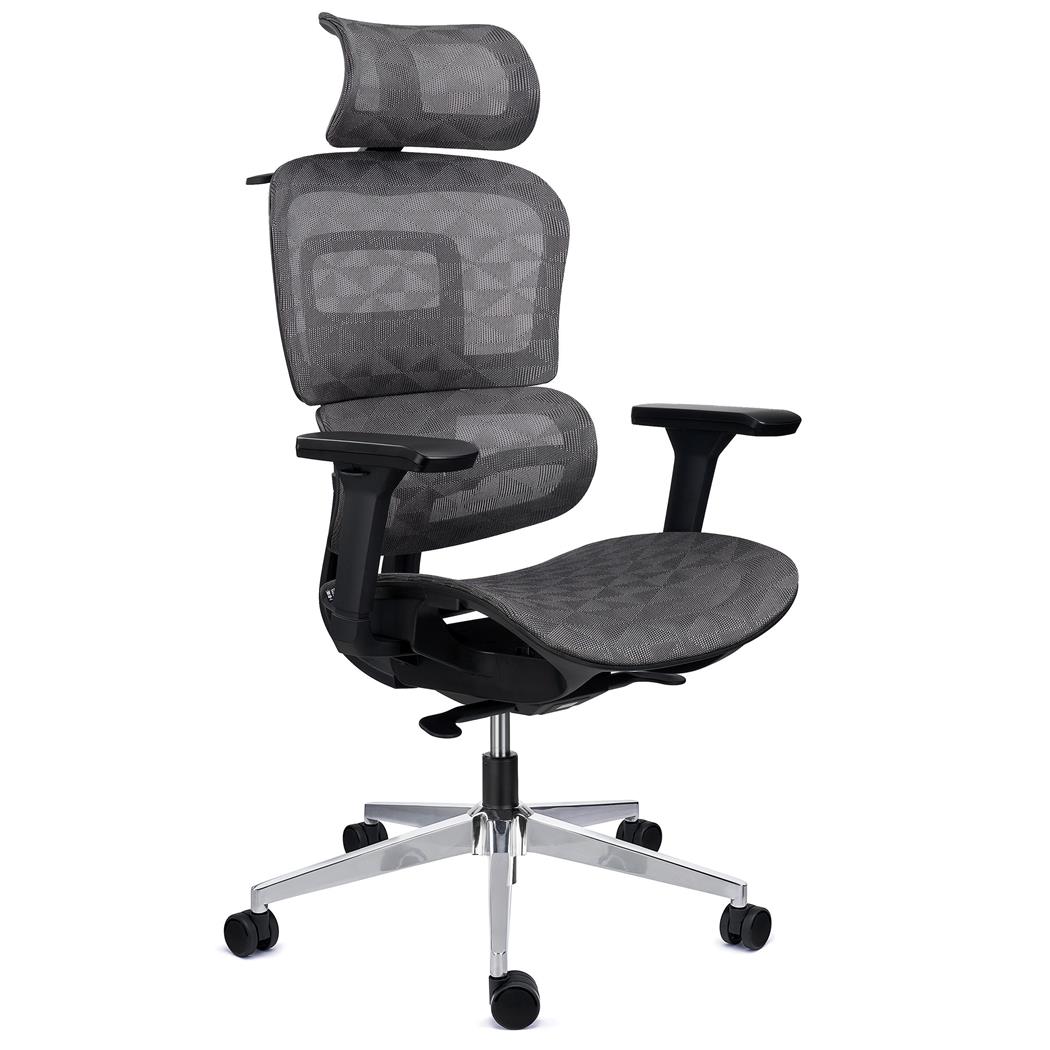 Sedia Ergonomica ERGOMAX, Schienale Regolabile in Altezza, Confortevole e Versatile, Rete Grigia