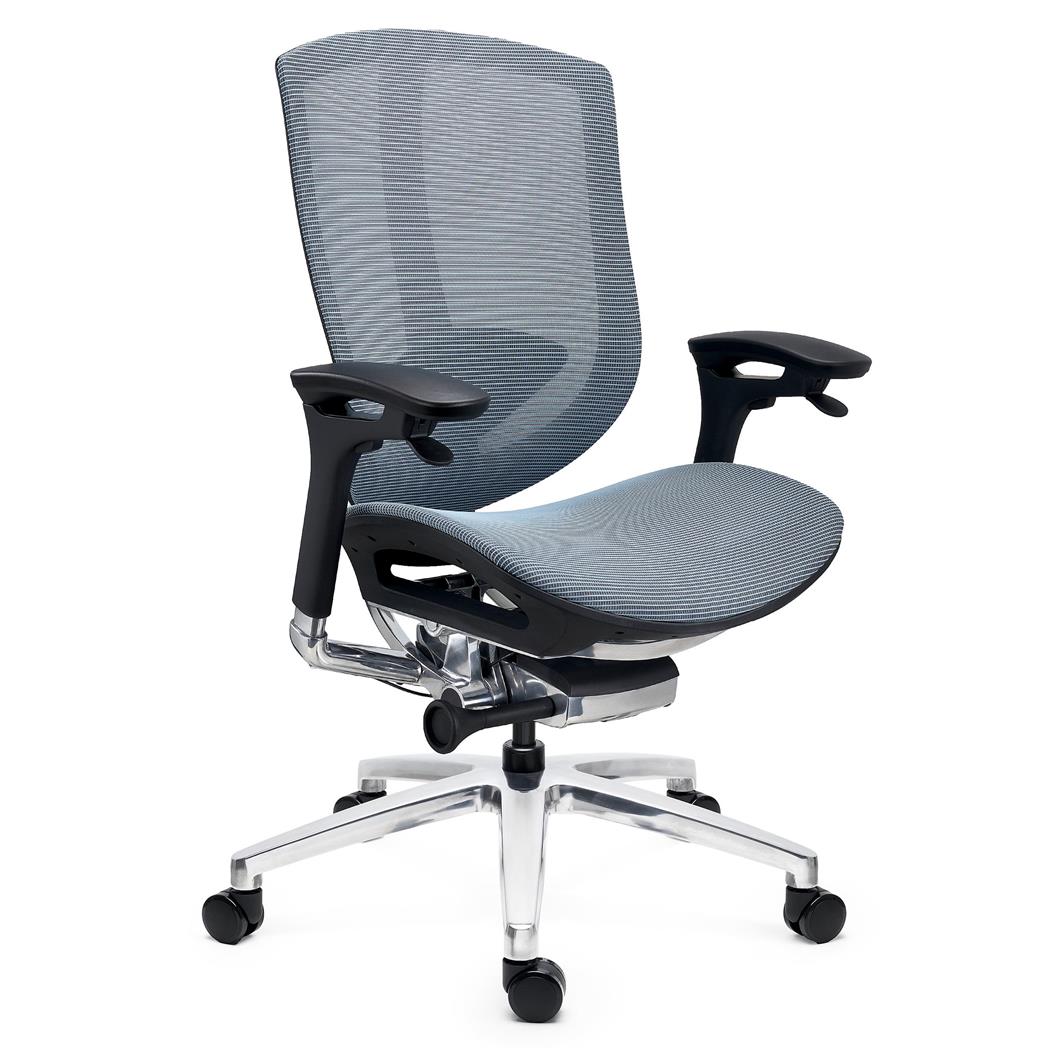 Sedia Operativa OPTIMA, Ergonomica, Certificata, Regolabile in Profondità, Rete, Azzurro
