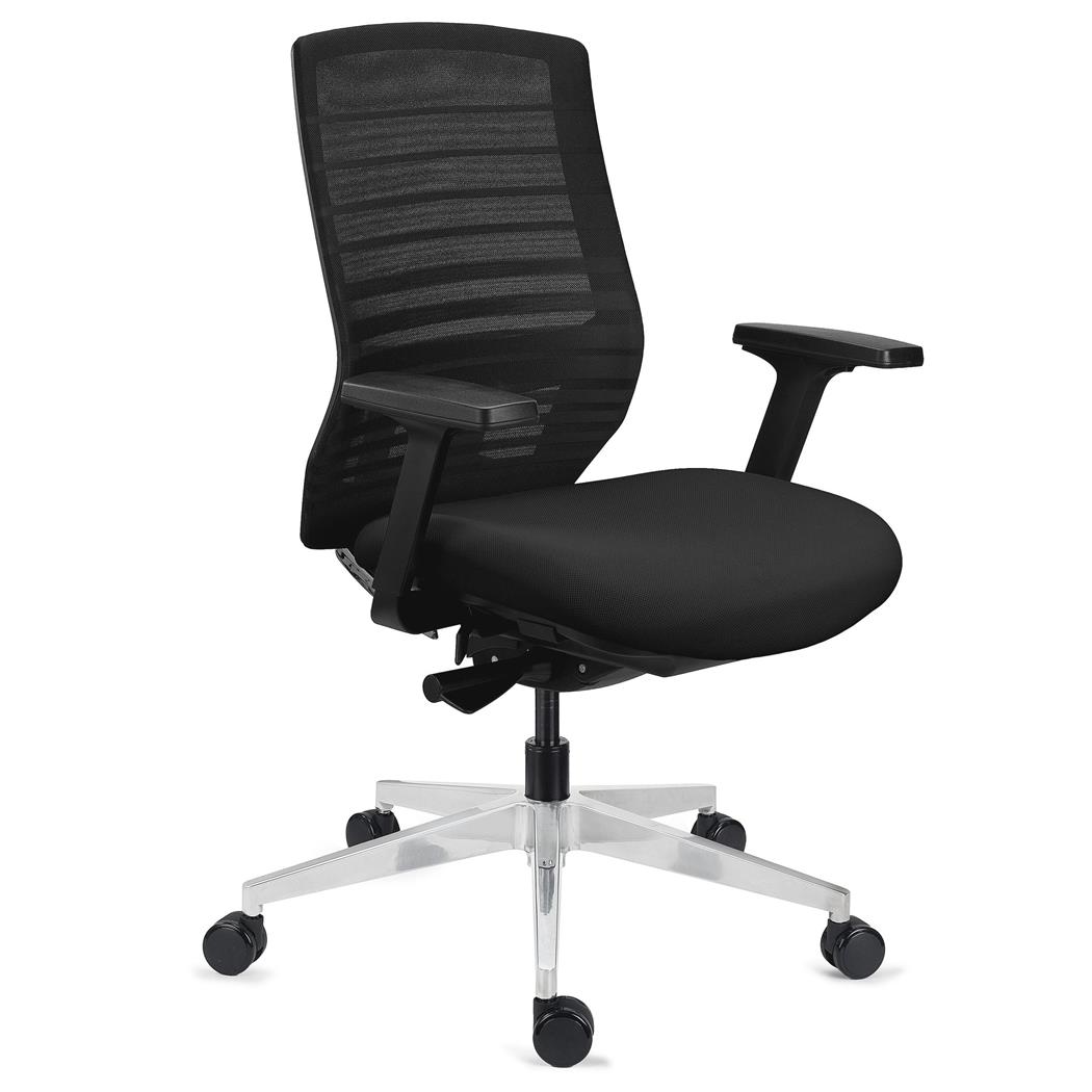 Sedia Ergonomica TAURUS, Certificata, Schienale Regolabile, Alta Gamma, in Rete, Nero