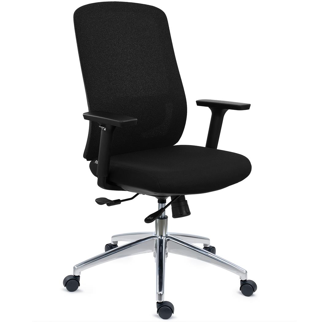 Sedia Per Ufficio ASTRA, Design Elegante, Ottima Ergonomia, in Tessuto Nero