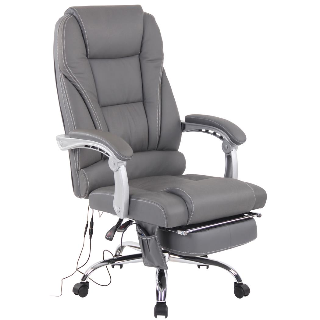 Poltrona da ufficio COMODITY MASSAGE, Massaggiante, in Vera Pelle, Grigio