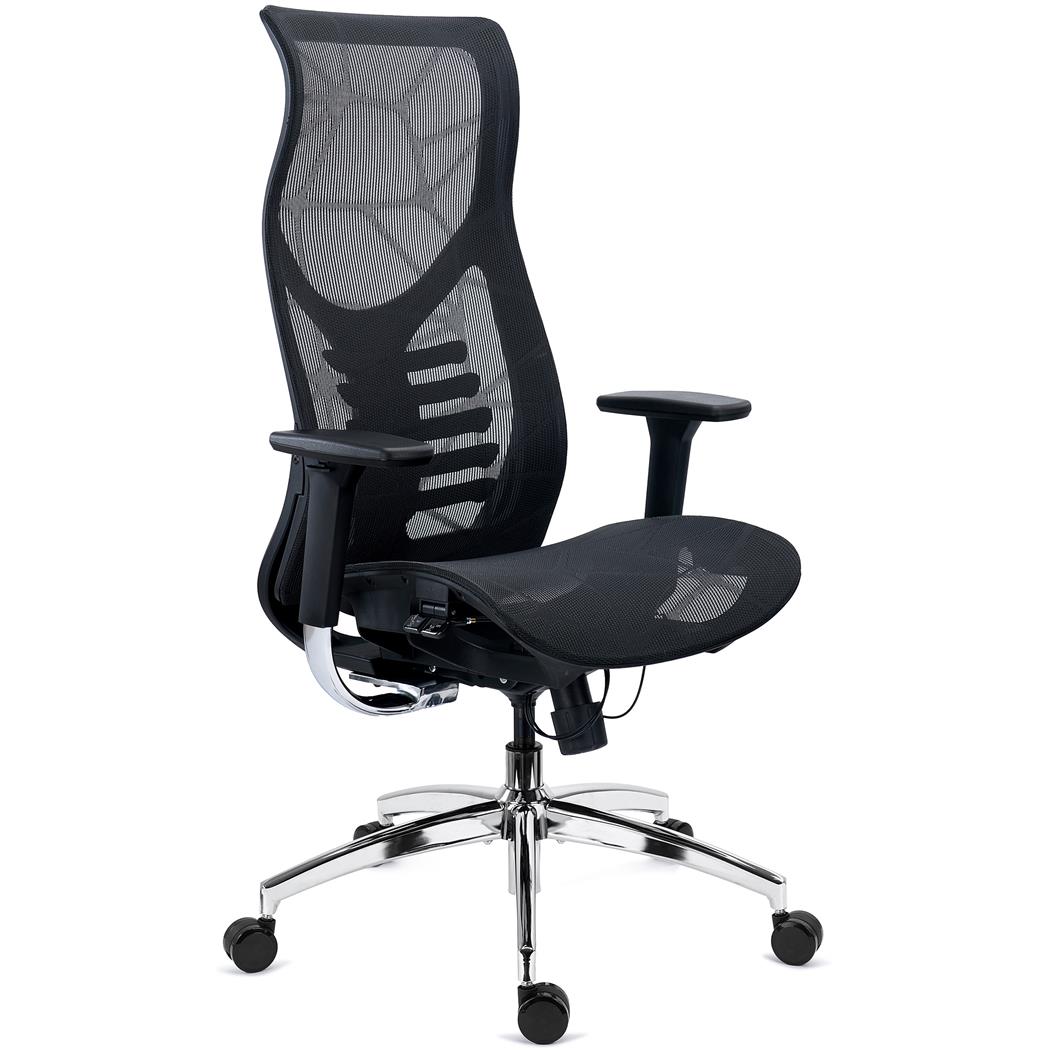 Sedia Operativa VICTUS, Design Esclusivo, Ergonomica, Sedile Regolabile in Profondità, Nero 