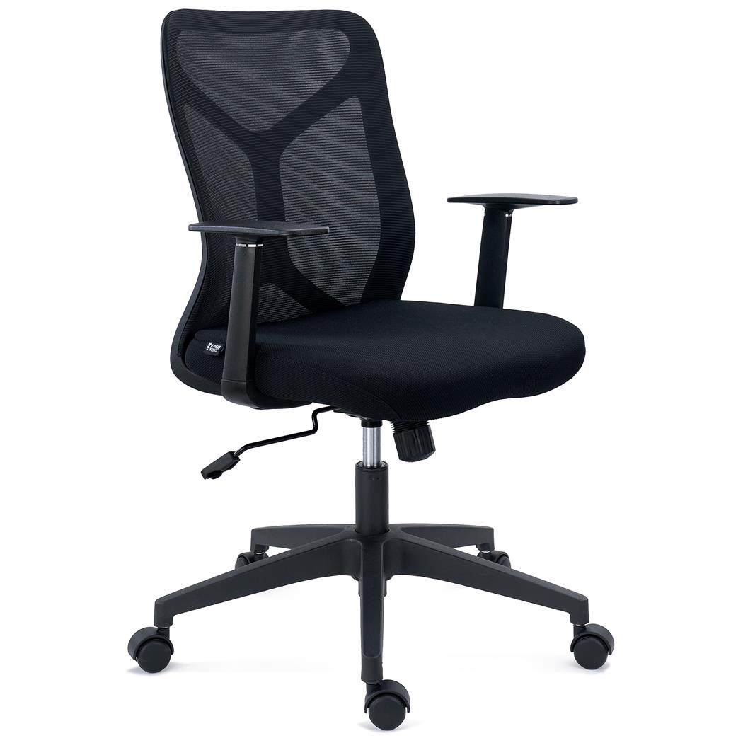 DEMO# Sedia Ergonomica GINGER, Confortevole e Versatile, Design Moderno, Rete e Tessuto, Nero