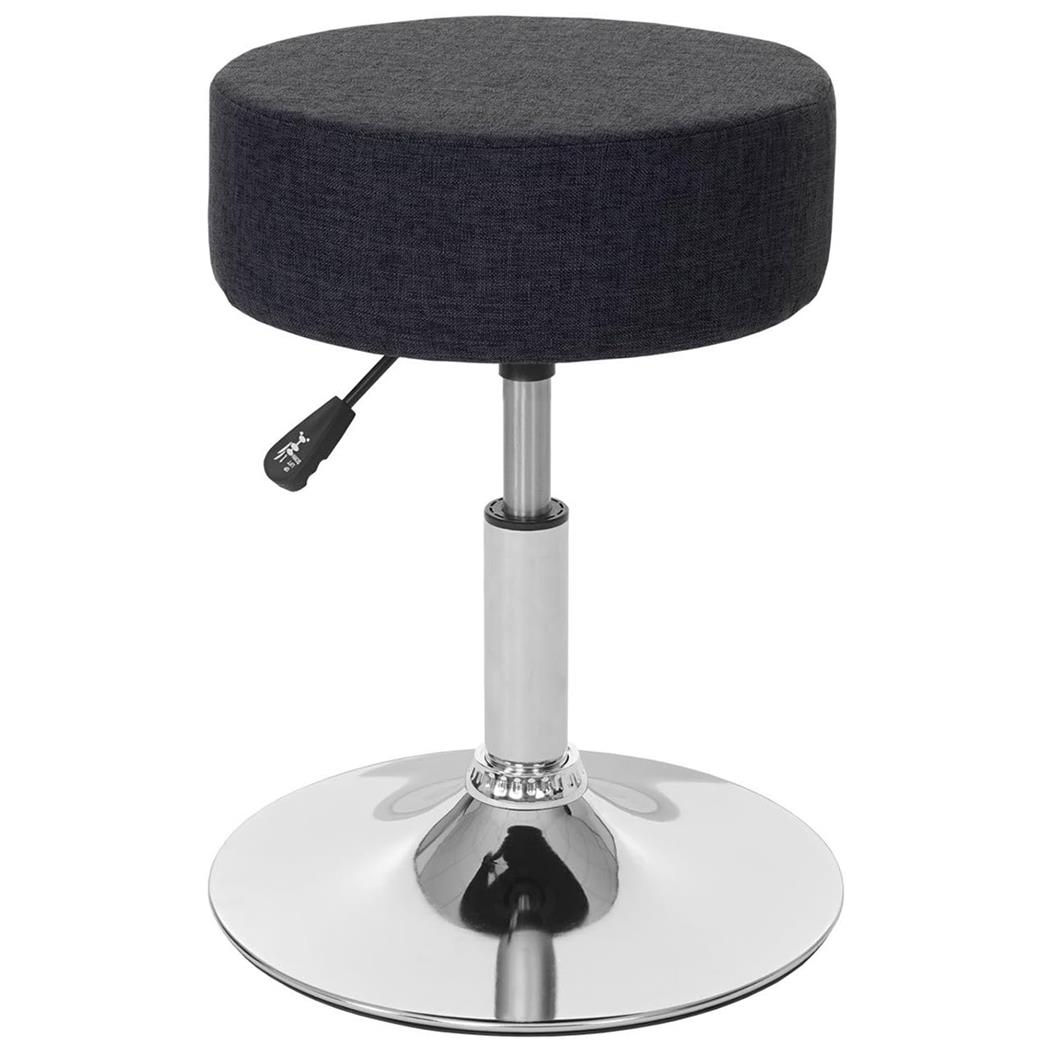 Sgabello DANKO, Girevole a 360º, Sedile Imbottito, in Tessuto colore Grigio Scuro